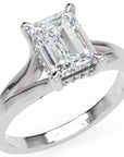 Inel de Logodnă Medici din Aur 14k cu Moissanite Emerald de 1.5 ct din 14k Aur Alb - Castelo.ro