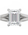 Inel de Logodnă Medici din Aur 14k cu Moissanite Emerald de 1.5 ct din 14k Aur Alb - Castelo.ro