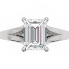 Inel de Logodnă Medici din Aur 14k cu Diamant Creat în Laborator Emerald de 1.5 ct din 14k Aur Alb - Castelo.ro