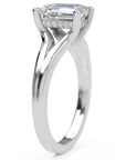 Inel de Logodnă Medici din Aur 14k cu Diamant Natural Emerald de 1.5 ct din 14k Aur Alb - Castelo.ro