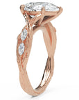 Inel de Logodnă Belvedere din Aur 18k cu Moissanite Pear de 2.5 ct din 18k Aur Roz - Castelo.ro