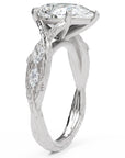 Inel de Logodnă Belvedere din Aur 14k cu Diamant Creat în Laborator Pear de 2.5 ct din 14k Aur Alb - Castelo.ro