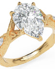 Inel de Logodnă Belvedere din Aur 18k cu Diamant Natural Pear de 2.5 ct din 18k Aur Galben - Castelo.ro