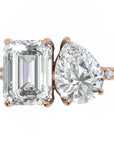 Inel de Logodnă Habsburg din Aur 18k cu Diamant Natural Emerald de 2 ct din 18k Aur Roz - Castelo.ro