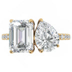 Inel de Logodnă Habsburg din Aur 14k cu Diamant Creat în Laborator Emerald de 2 ct din 14k Aur Galben - Castelo.ro