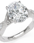 Inel de Logodnă Empress din Aur 18k cu Moissanite Oval de 2.5 ct din Platina - Castelo.ro
