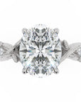 Inel de Logodnă Empress din Aur 14k cu Diamant Creat în Laborator Oval de 2.5 ct din 14k Aur Alb - Castelo.ro