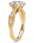 Inel de Logodnă Empress din Aur 18k cu Moissanite Oval de 2.5 ct din 18k Aur Galben - Castelo.ro