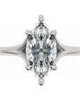 Inel de Logodnă Grimaldi din Aur 14k cu Diamant Natural Marquise de 1 ct din 14k Aur Alb - Castelo.ro