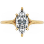 Inel de Logodnă Grimaldi din Aur 18k cu Moissanite Marquise de 1 ct din 18k Aur Galben - Castelo.ro