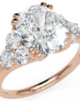 Inel de Logodnă Romanov din Aur 14k cu Moissanite Cushion de 3 ct din 14k Aur Roz - Castelo.ro