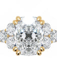 Inel de Logodnă Romanov din Aur 14k cu Moissanite Cushion de 3 ct din 14k Aur Galben - Castelo.ro