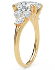 Inel de Logodnă Romanov din Aur 14k cu Diamant Natural Cushion de 3 ct din 14k Aur Galben - Castelo.ro