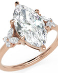 Inel de Logodnă Sandringham din Aur 14k cu Diamant Natural Marquise de 2 ct din 14k Aur Roz - Castelo.ro