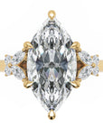 Inel de Logodnă Sandringham din Aur 14k cu Diamant Natural Marquise de 2 ct din 14k Aur Galben - Castelo.ro