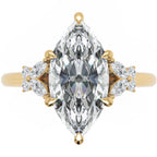 Inel de Logodnă Sandringham din Aur 14k cu Diamant Creat în Laborator Marquise de 2 ct din 14k Aur Galben - Castelo.ro