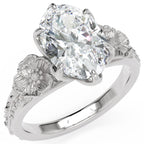 Inel de Logodnă Schönbrunn din Aur 18k cu Moissanite Oval de 2 ct din Platina - Castelo.ro