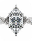 Inel de Logodnă Monarch din Aur 14k cu Moissanite Marquise de 2.5 ct din 14k Aur Alb - Castelo.ro