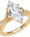 Inel de Logodnă Monarch din Aur 14k cu Diamant Creat în Laborator Marquise de 2.5 ct din 14k Aur Galben - Castelo.ro