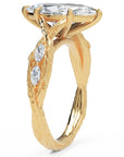 Inel de Logodnă Monarch din Aur 18k cu Diamant Natural Marquise de 2.5 ct din 18k Aur Galben - Castelo.ro