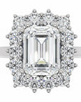 Inel de Logodnă Vanderbilt din Aur 14k cu Diamant Natural Emerald de 2 ct din 14k Aur Alb - Castelo.ro