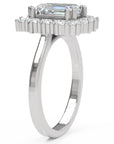 Inel de Logodnă Vanderbilt din Aur 14k cu Diamant Natural Emerald de 2 ct din 14k Aur Alb - Castelo.ro
