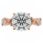 Inel de Logodnă Wittelsbach din Aur 18k cu Diamant Creat în Laborator Round de 2.5 ct din 18k Aur Roz - Castelo.ro
