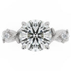 Inel de Logodnă Wittelsbach din Aur 18k cu Diamant Creat în Laborator Round de 2.5 ct din Platina - Castelo.ro