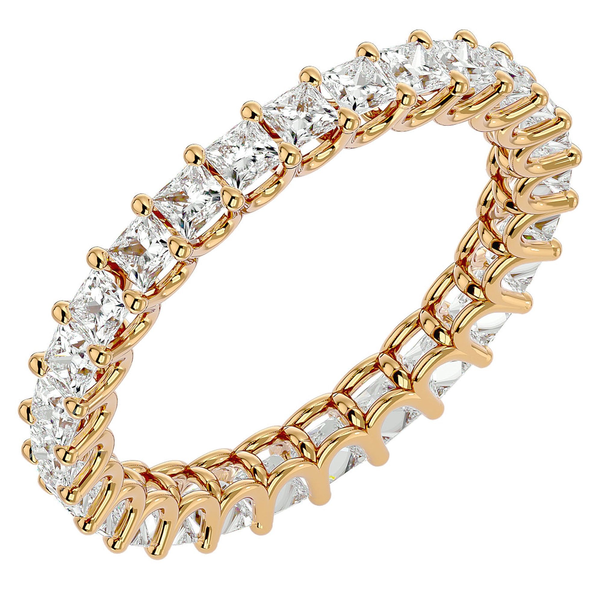 Inel Eternity din Aur 14k cu Diamante Create în Laborator de 1.93 ct din 14k Aur Galben - Castelo.ro