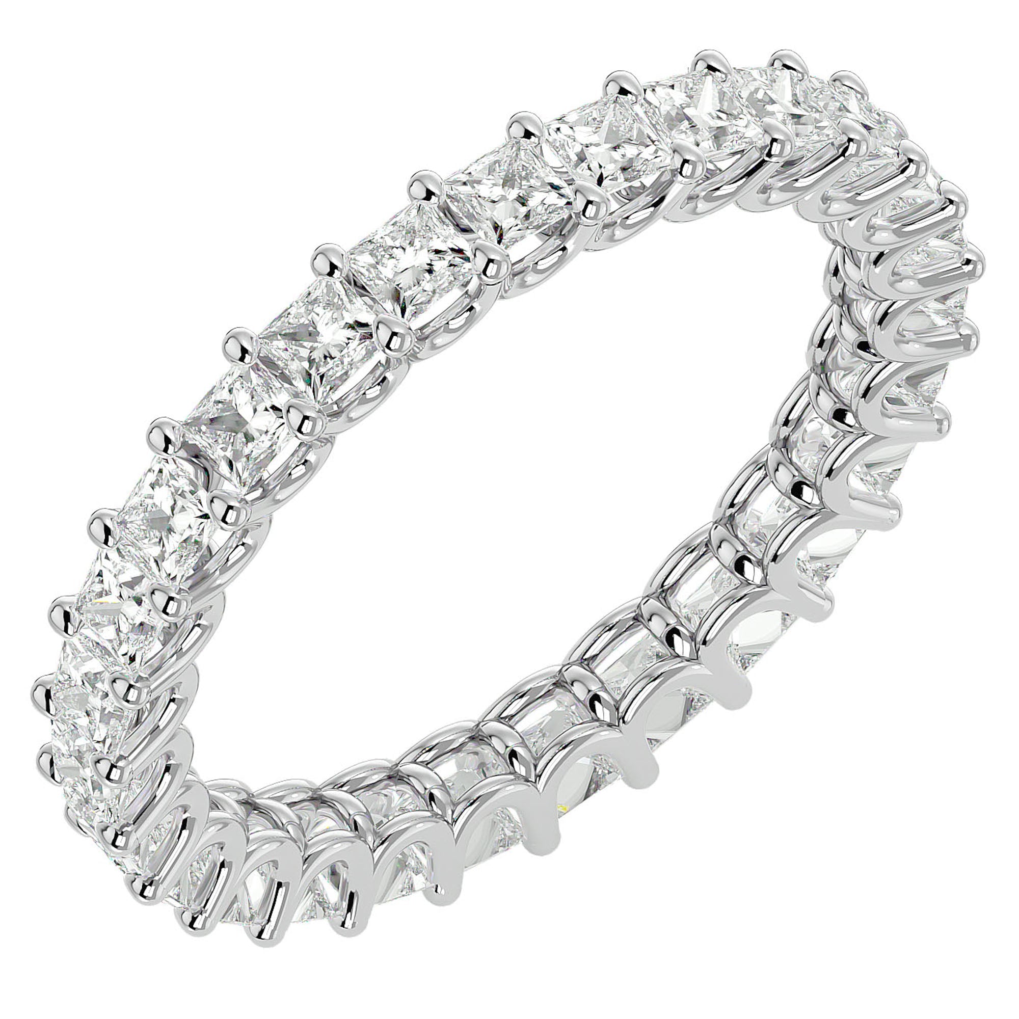 Inel Eternity din Aur 14k cu Diamante Create în Laborator de 1.93 ct din 14k Aur Alb - Castelo.ro