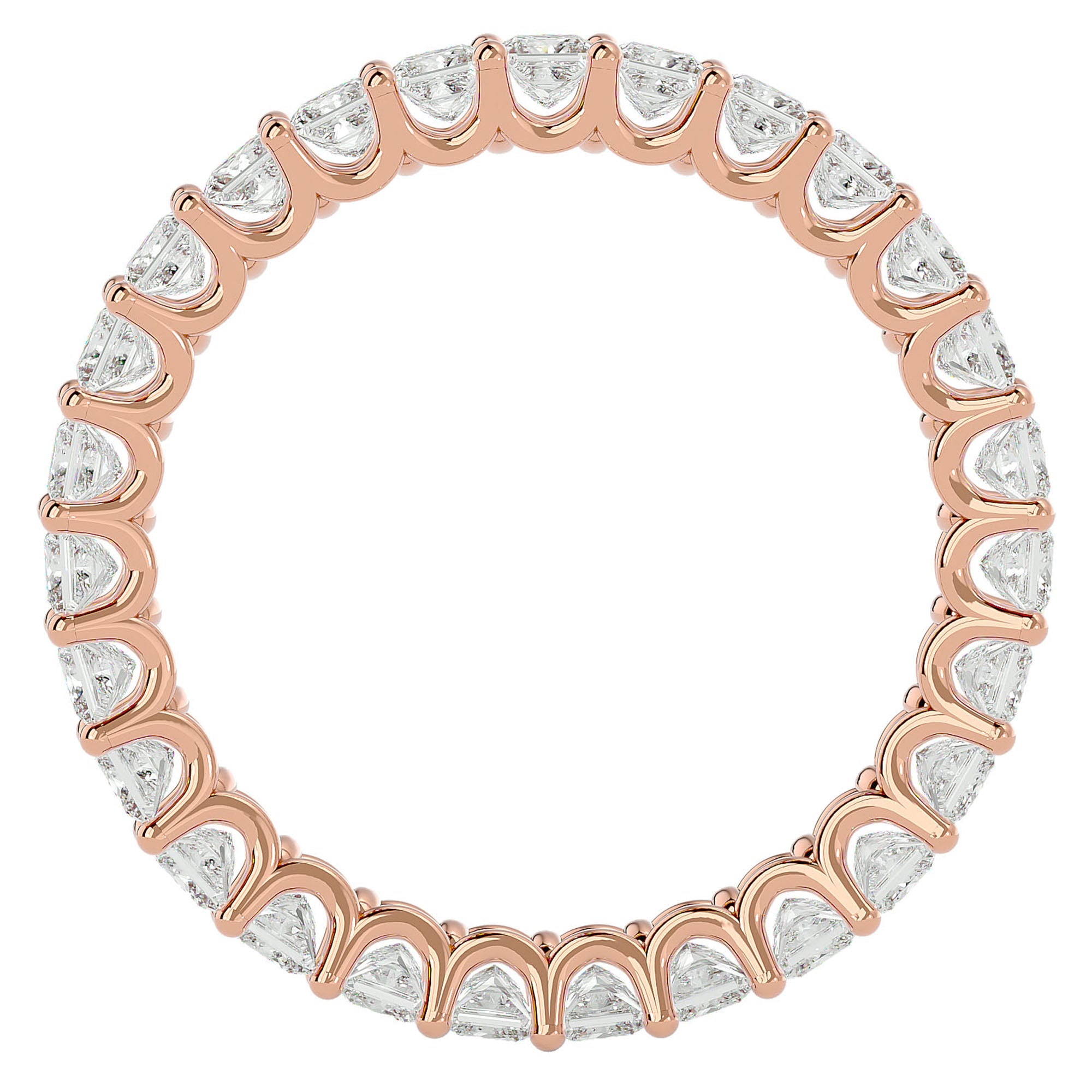 Inel Eternity din Aur 14k cu Diamante Create în Laborator de 1.93 ct din 14k Aur Roz - Castelo.ro