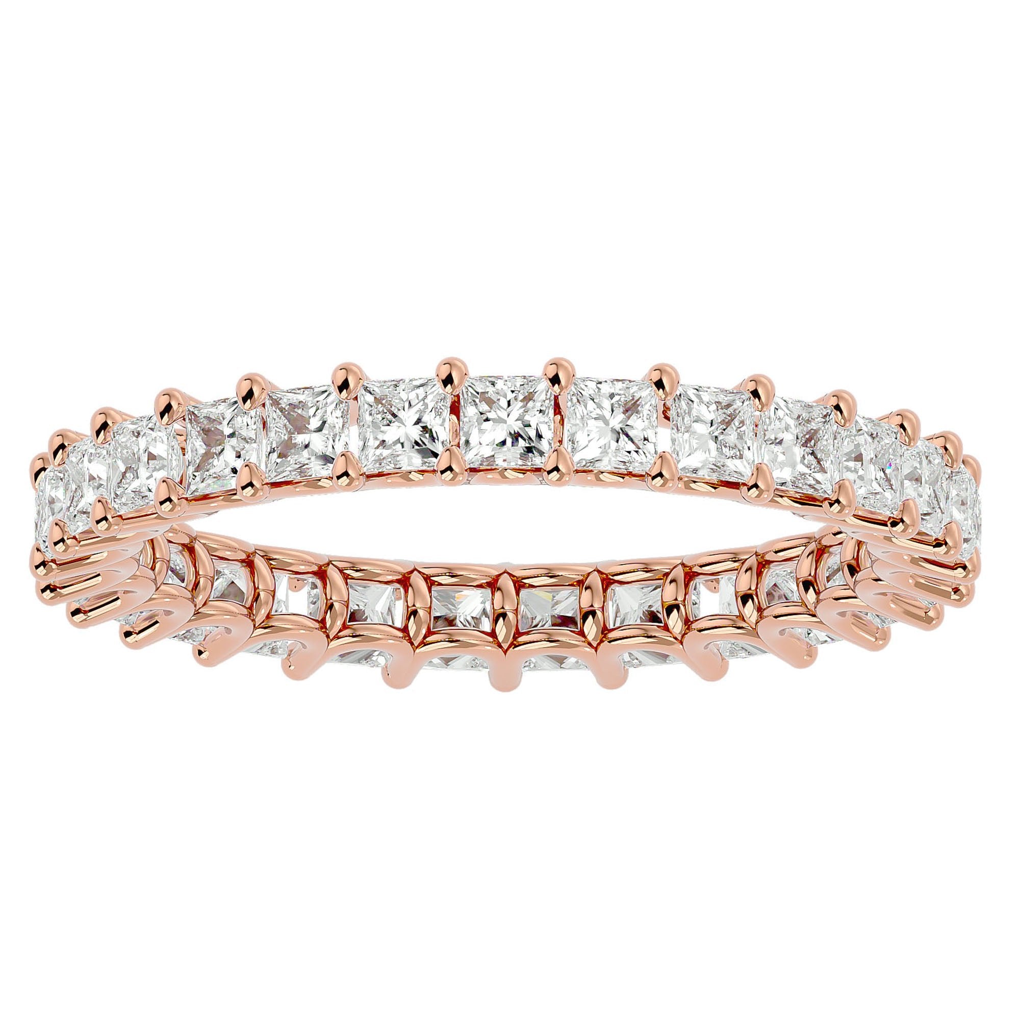 Inel Eternity din Aur 14k cu Diamante Create în Laborator de 1.93 ct din 14k Aur Roz - Castelo.ro