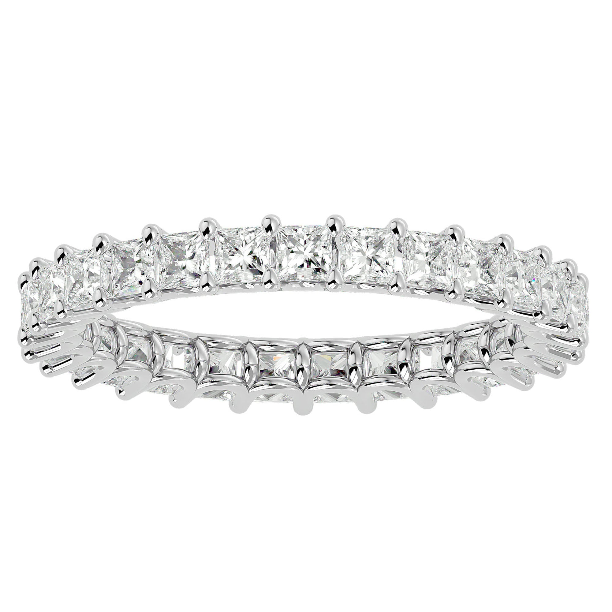 Inel Eternity din Aur 14k cu Diamante Create în Laborator de 1.93 ct din 14k Aur Alb - Castelo.ro