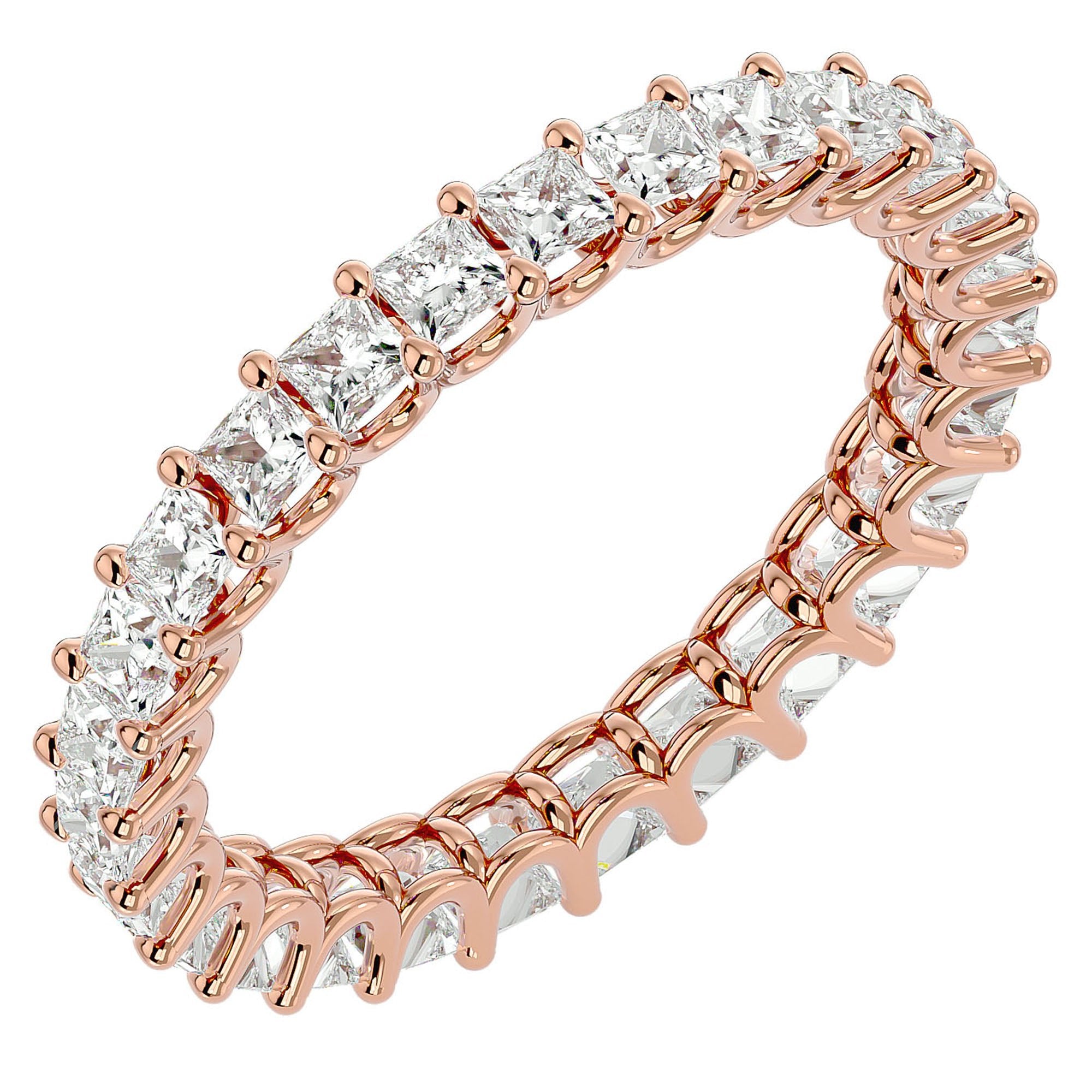 Inel Eternity din Aur 14k cu Diamante Create în Laborator de 1.93 ct din 14k Aur Roz - Castelo.ro