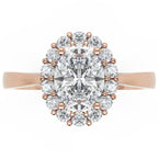 Inel de Logodnă Dorchester din Aur 14k cu Moissanite Oval de 1.5 ct din 14k Aur Roz - Castelo.ro