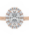 Inel de Logodnă Dorchester din Aur 14k cu Diamant Creat în Laborator Oval de 1 ct din 14k Aur Roz - Castelo.ro
