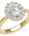 Inel de Logodnă Dorchester din Aur 18k cu Diamant Natural Oval de 1 ct din 18k Aur Galben - Castelo.ro