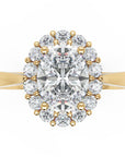 Inel de Logodnă Dorchester din Aur 18k cu Diamant Creat în Laborator Oval de 1 ct din 18k Aur Galben - Castelo.ro