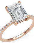 Inel de Logodnă Mayfair din Aur 14k cu Diamant Creat în Laborator Emerald de 2 ct din 14k Aur Roz - Castelo.ro