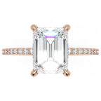 Inel de Logodnă Mayfair din Aur 14k cu Moissanite Emerald de 2 ct din 14k Aur Roz - Castelo.ro