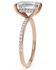 Inel de Logodnă Mayfair din Aur 14k cu Moissanite Emerald de 2 ct din 14k Aur Roz - Castelo.ro