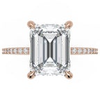 Inel de Logodnă Mayfair din Aur 14k cu Diamant Creat în Laborator Emerald de 3 ct din 14k Aur Roz - Castelo.ro