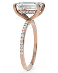 Inel de Logodnă Mayfair din Aur 18k cu Moissanite Emerald de 3 ct din 18k Aur Roz - Castelo.ro