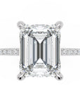 Inel de Logodnă Mayfair din Aur 14k cu Moissanite Emerald de 3 ct din 14k Aur Alb - Castelo.ro