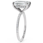 Inel de Logodnă Mayfair din Aur 14k cu Diamant Creat în Laborator Emerald de 3 ct din 14k Aur Alb - Castelo.ro