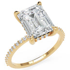 Inel de Logodnă Mayfair din Aur 14k cu Diamant Creat în Laborator Emerald de 3 ct din 14k Aur Galben - Castelo.ro
