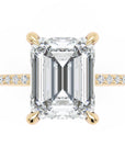 Inel de Logodnă Mayfair din Aur 18k cu Diamant Natural Emerald de 3 ct din 18k Aur Galben - Castelo.ro