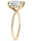 Inel de Logodnă Mayfair din Aur 18k cu Moissanite Emerald de 3 ct din 18k Aur Galben - Castelo.ro