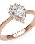 Inel de Logodnă St. Moritz din Aur 18k cu Moissanite Pear de 0.3 ct din 18k Aur Roz - Castelo.ro