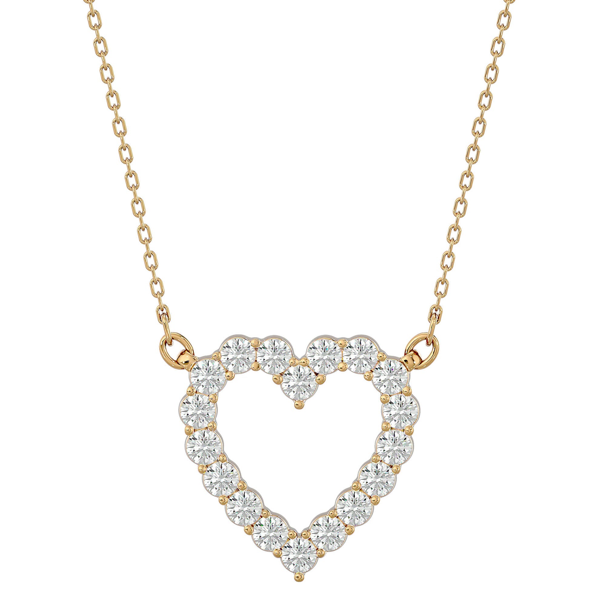 Lanț din Aur 14k cu Pandantiv Inimă Eternă Diamante Create în Laborator de 0.46 ct din 14K Aur Galben - Castelo.ro